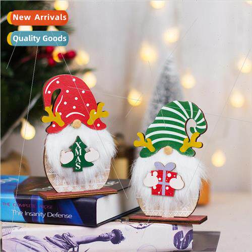 New Christmas decorations wooden antlers faceless old man or