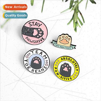 Cartoon cute cat paw alloy brooch bag clothes accessories pa