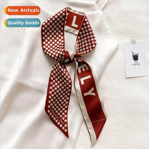 Korean  new spring fall thin narrow long small silk scarf fe