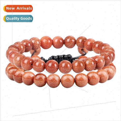 Crystal Gold Aventurine 8mm Round Beads Bracelet Creative Pu