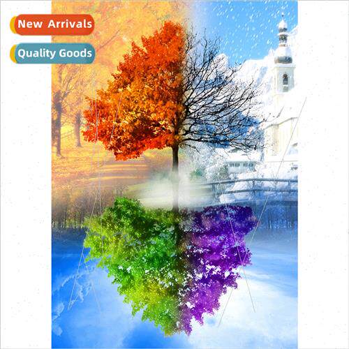 New four seasons e diamond painting modern simple living roo
