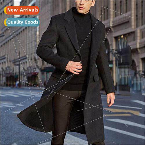 2022 new UK men long nch coat tweed coat men tweed jacket