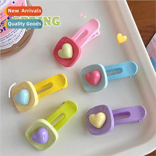 ins cute candy color love pea clip sweet girl bangs clip Jap