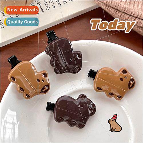 Cute brown curry water dolphin hair clips cartoon simple cut