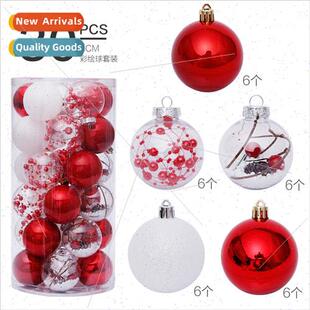 30pcs red whe Christmas ball 6cm transparent Chr decorations