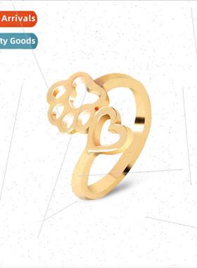 Creative Jewelry Fashion Skeleton Heart Dog Paw Ring