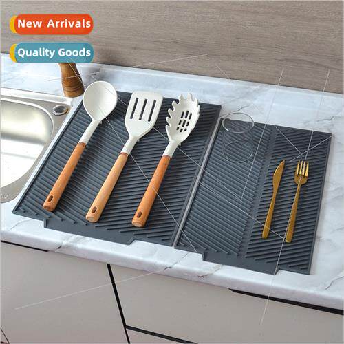Kchen rectangular silicone draining mat anti-scald pot mat h
