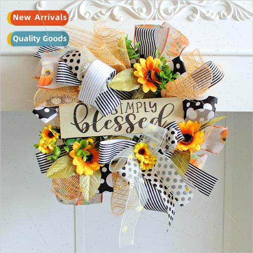 2023 New Bee Festival Wreath Sunflower Wreath Door Hanging W