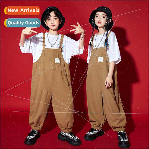 Hip Hop Set Dance  Clothes Boys Su hiphop Cute Wind Bib Pant