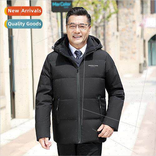 Middle-aged elderly men down jacket short thickened whe duck