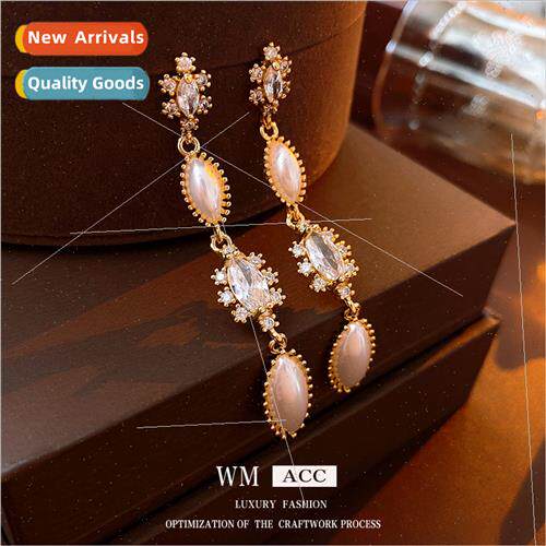 lver Needle Pearl Tassel Earrings Fashion Hundred Earrings W