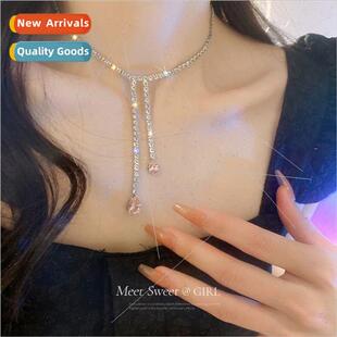 Glter diamond tassel necklace women summer niche necklace co
