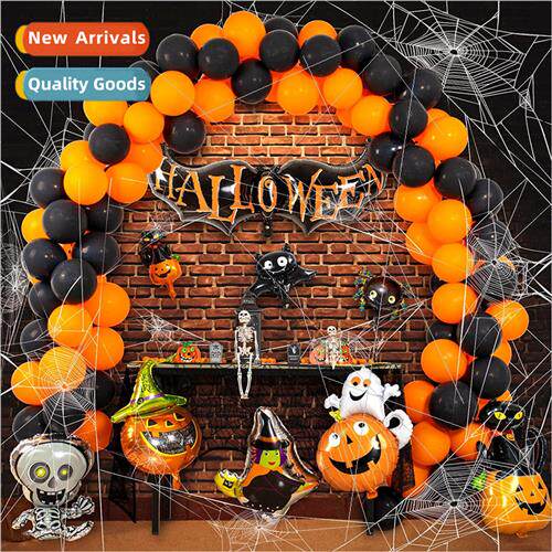 New Halloween Theme Party Balloon Chain Set Pumpkin Skeleton