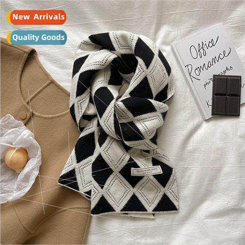 Winter new Korea  simple college classic diamond plaid warm
