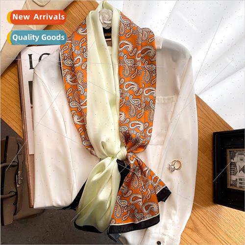 2021 fall winter new Korea cashew pattern imation silk scarf