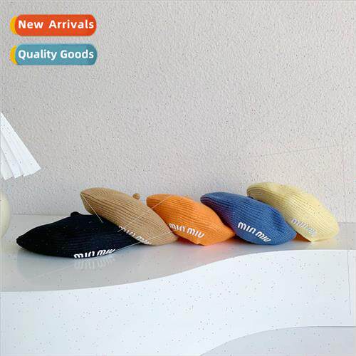 Letter embossed children wool beret girls fall winter new sm