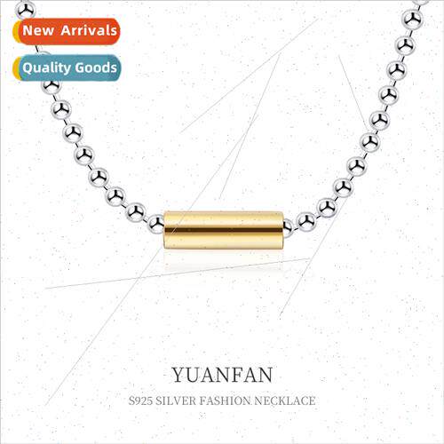 925 silver color separation round tube necklace female cold