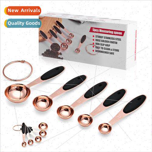 Color Boxed Baking Tools Rose Gold Stainless Steel Measuring