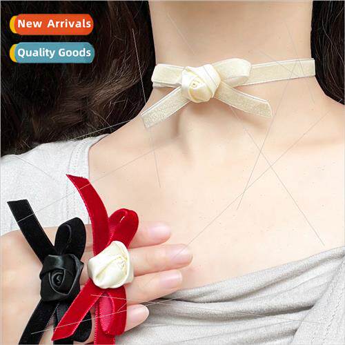 che ins velvet bow flower collar necklace necklace female Ja