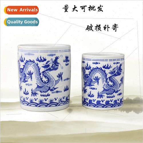 Wengang Double Dragons Ceramic Brush Holder Multi-purpose Br