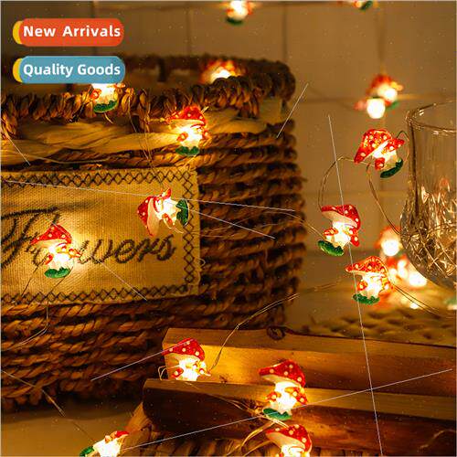 led holiday decorative light string mushroom shape copper wi