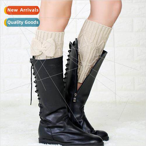 Women new fall winter jacquard handmade bow mid-calf foot co