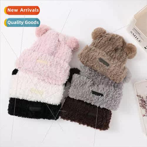Korea  lovely 2022 new winter bear hat plush ear protection