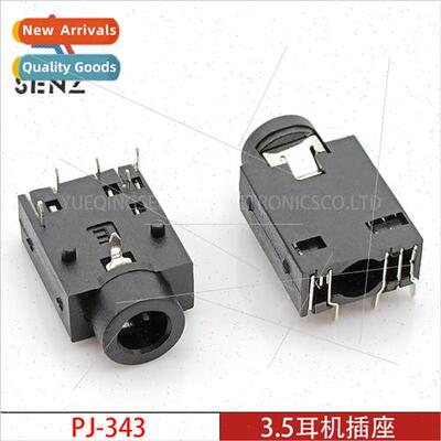 3.5mm headphone socket PJ-343 6-pin plug-in horizontal all-p