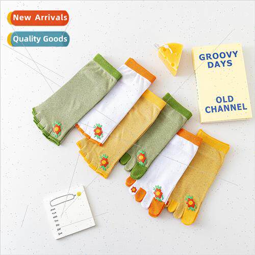 Five fingers socks women spring summer cotton breathable mid