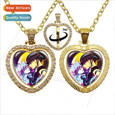 Anime HunterGlassCabo 360 Degree Rotating Heart Pendant Reve