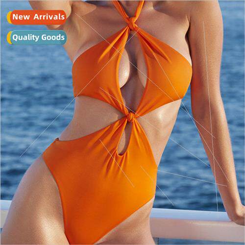 New Europe swimsu i one-piece hanging neck one-piece double