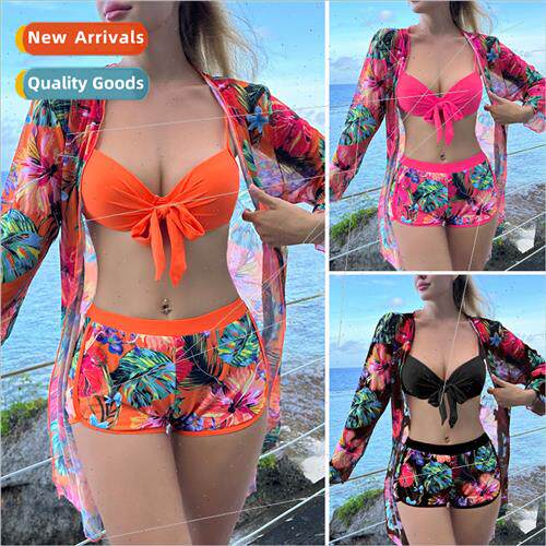 2024 New Europe Sexy Three Piece Bikini Swimsu Female
