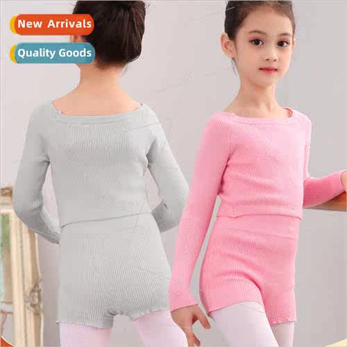 Childrens dance sweater girls fall and winter knted one neck