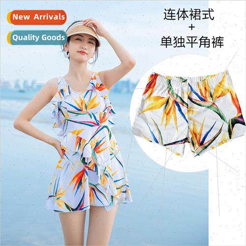 Small Fresh Print One-piece Swimsu mple Conservative Swimwea