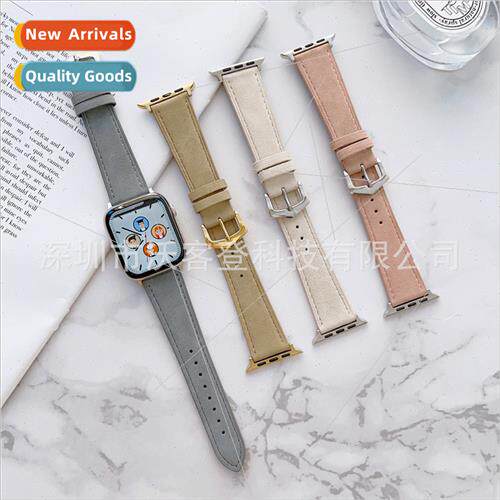 适用Apple Watch Pile Leather Wool Suede Leather Strap apple