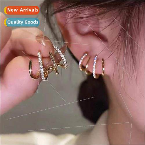 Four claw ear row earrings female niche earrings anti-allerg