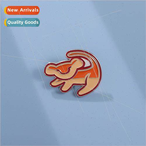 Cartoon exquise naughty tiger shape alloy baking paint badge
