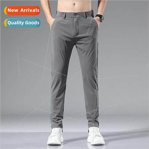 Quick-drying ice silk pants men summer breathable elastic Sl