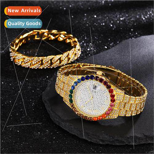 Full Diamonds Steel Strap Women Watches  Colorful Diamonds W
