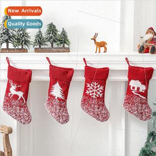 fleece christmas knted socks 2023 decoration new