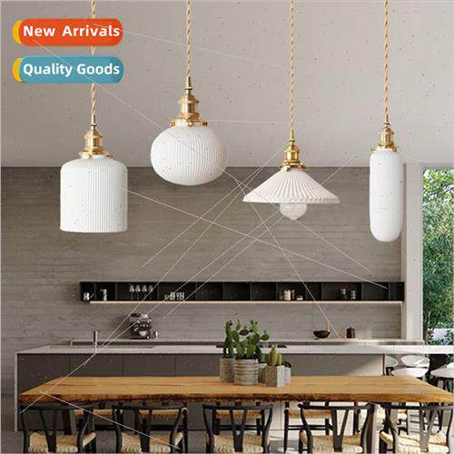 Japan retro ins brass handmade ceramic chandelier Scandinavi