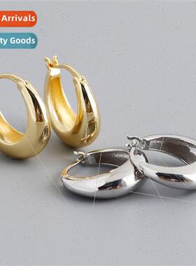 Korea fashion earrings ins niche minimalist geometric circle
