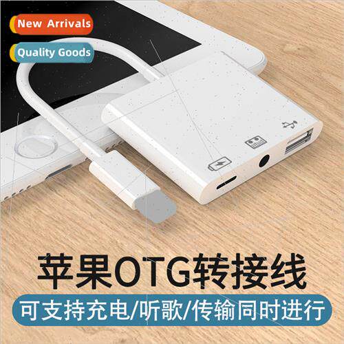Cell phone otg adapter cable 3 in 1适用iphone sound card mic
