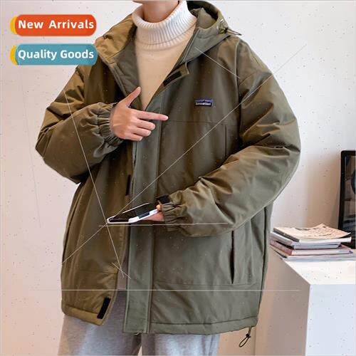 Feather cotton jacket men winter hooded couples clothing cot