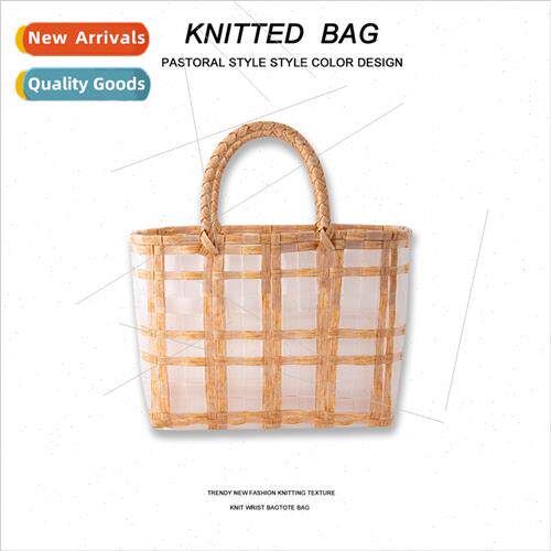 New Jelly Bag Vegetable Basket Rattan Woven Handbag Tote Wom