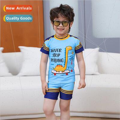 New cartoon swimsu boys two-piece handsome beach swimsu smal