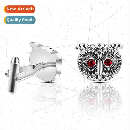 fashion boutique cufflinks copper material retro owl zirconi