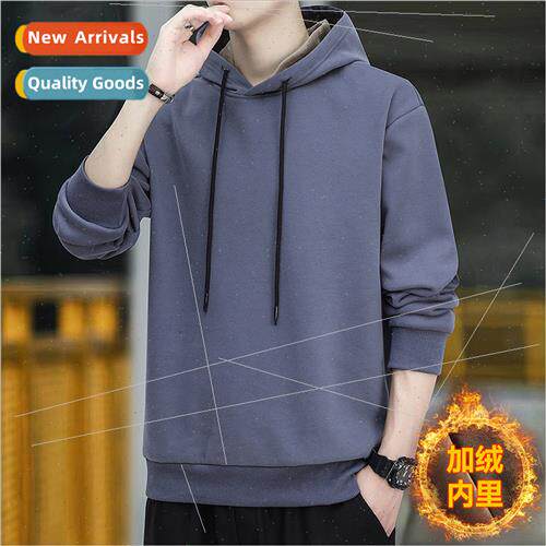Autumn winter new men sweater padded thickened solid colour