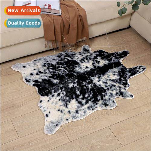 New simulation plush animal pattern carpet gray whe cow patt