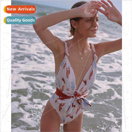 2023 new one-piece swimsu swimwearV-neck backless swimsu